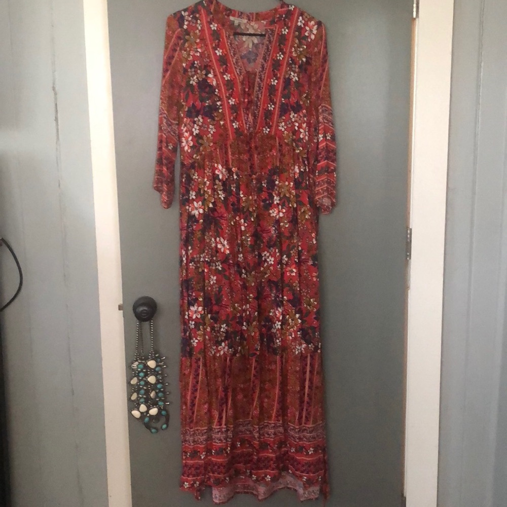 Bohemian floral maxi dress